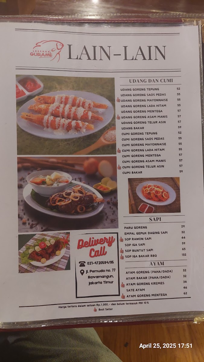 Lesehan Gurame Pemuda Photo Menu 7
