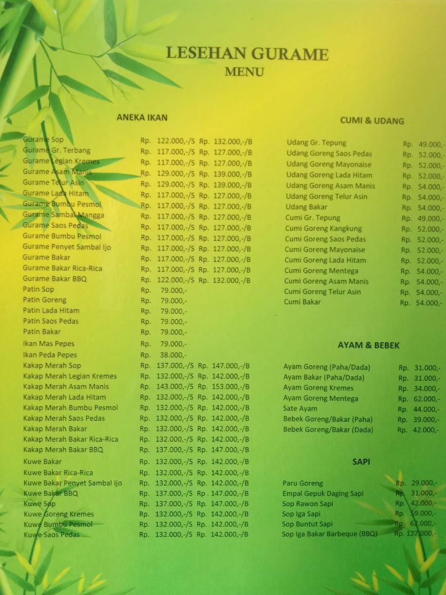 Lesehan Gurame Pemuda Photo Menu 9