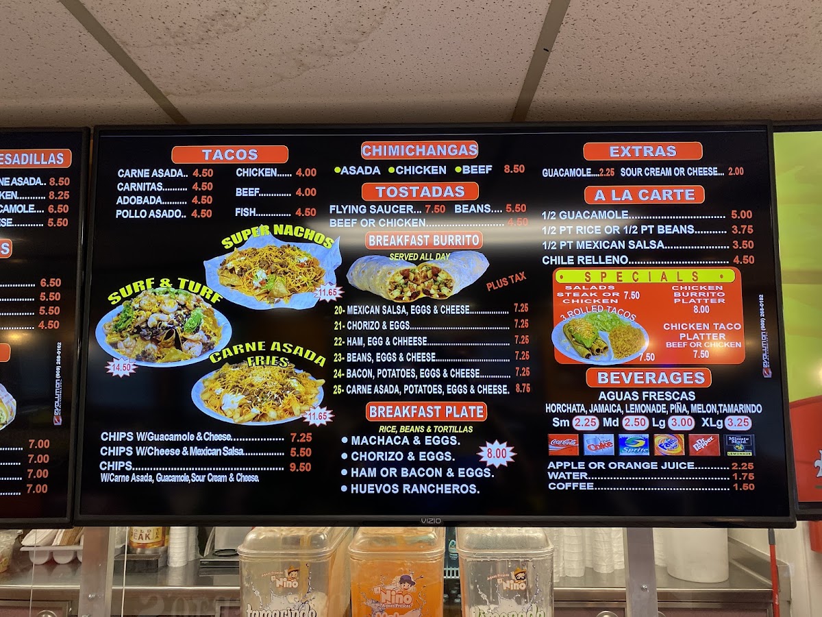 Adalberto’s Méxican Food Photo Menu 2