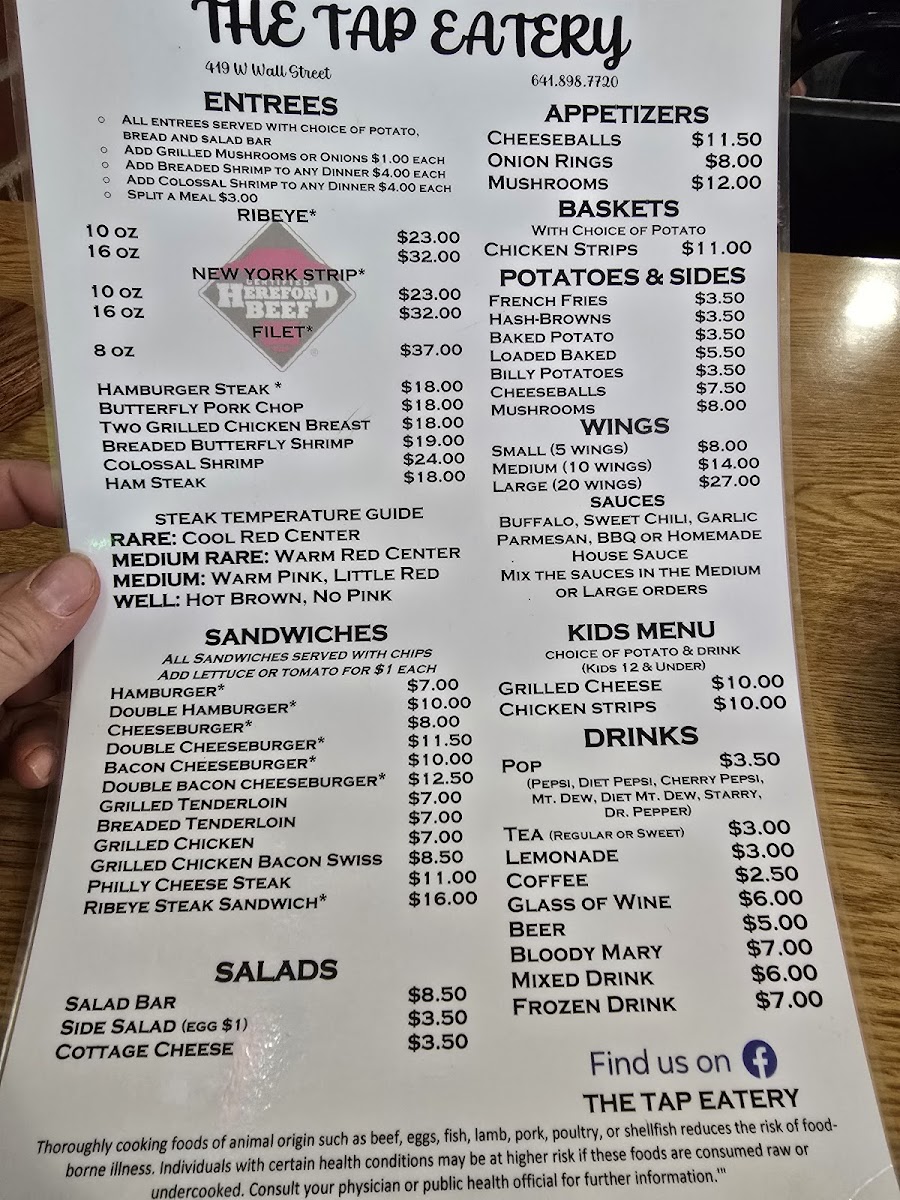 The Tap Eatery Photo Menu 2