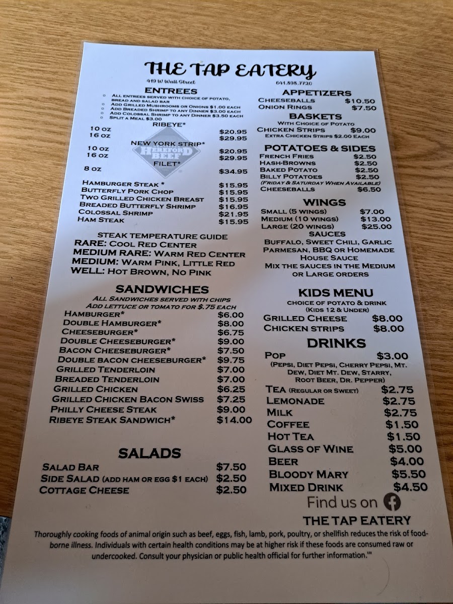 The Tap Eatery Photo Menu 3