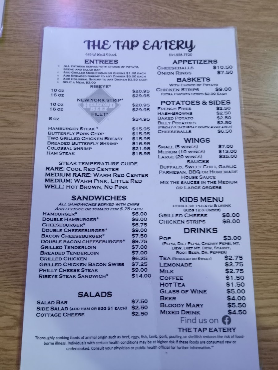 The Tap Eatery Photo Menu 4