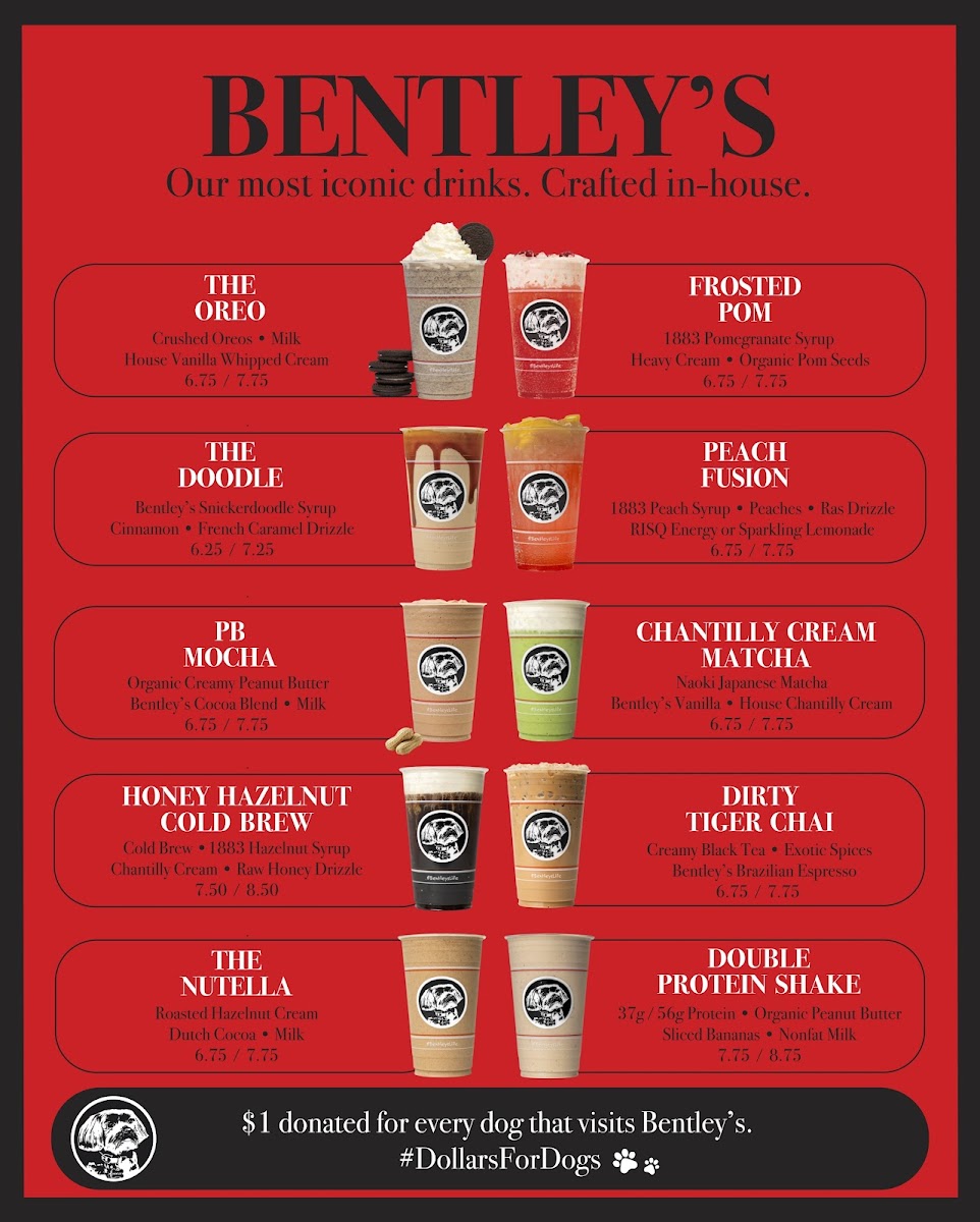 Bentley's Coffee Photo Menu 1