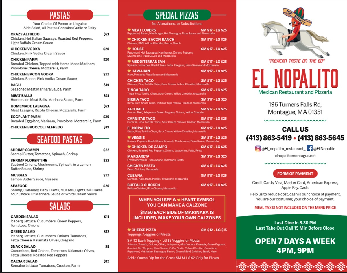 El Nopalito Mexican Restaurant and Pizzeria Photo Menu 1