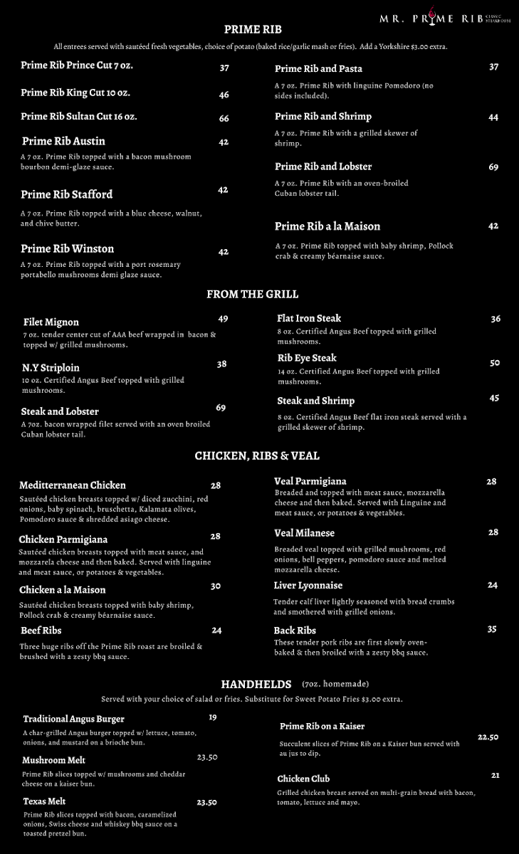 Mr Prime Rib Photo Menu 1