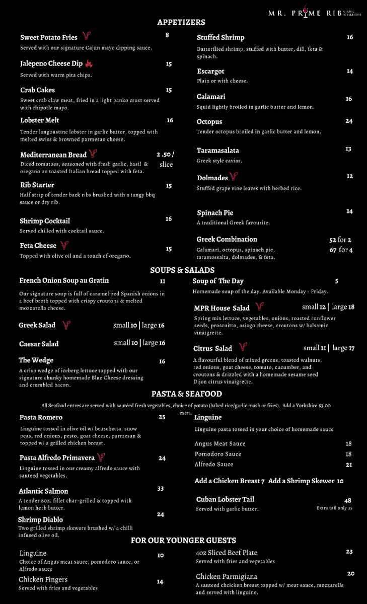 Mr Prime Rib Photo Menu 2