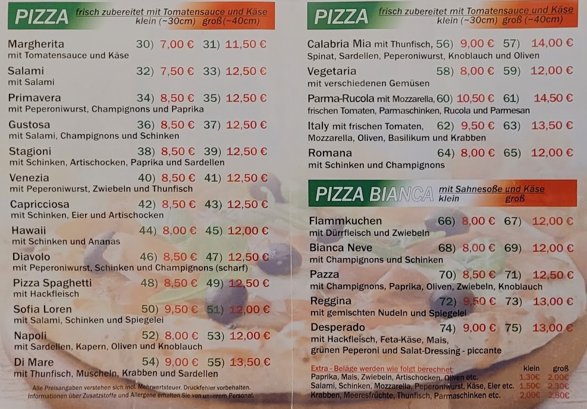 Pizza-Service Italy Photo Menu 1
