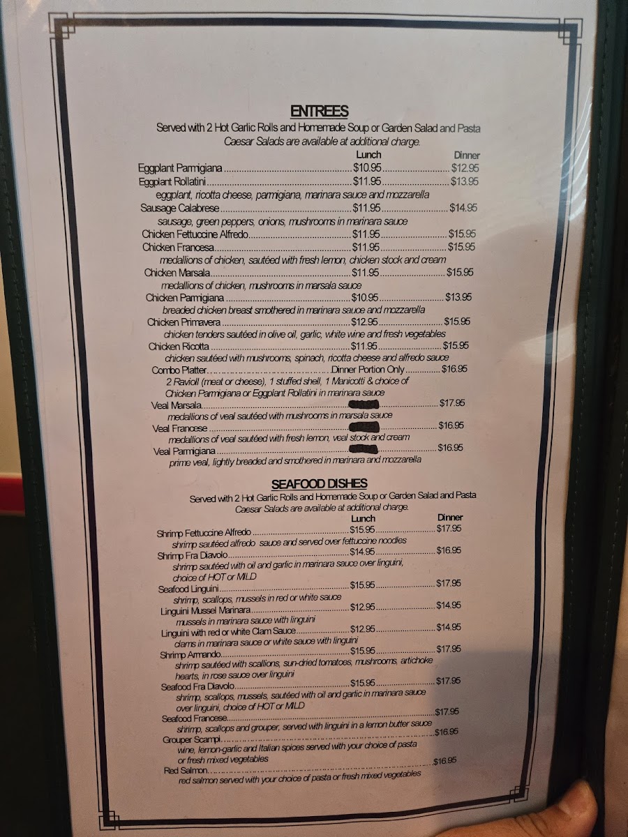Armando's Italian Restaurant Photo Menu 1