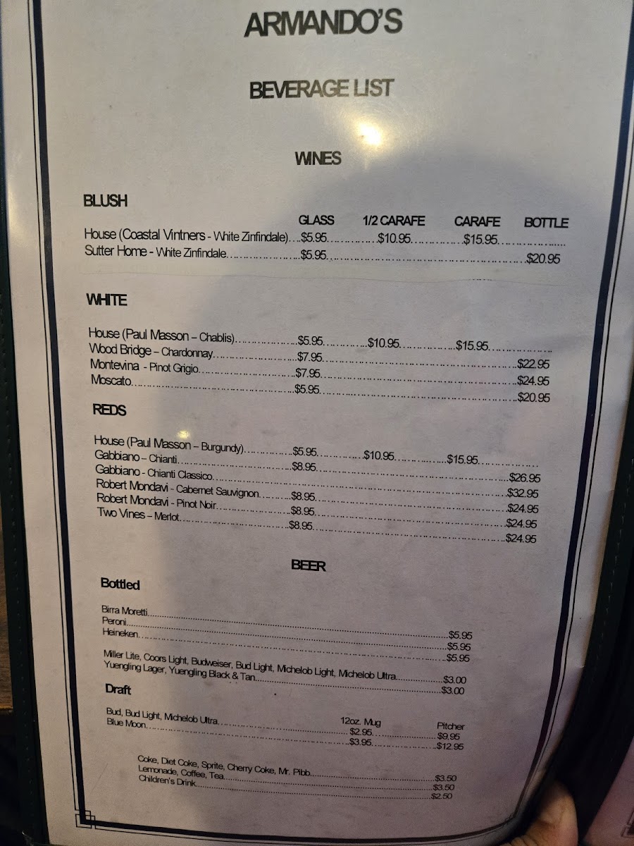 Armando's Italian Restaurant Photo Menu 2
