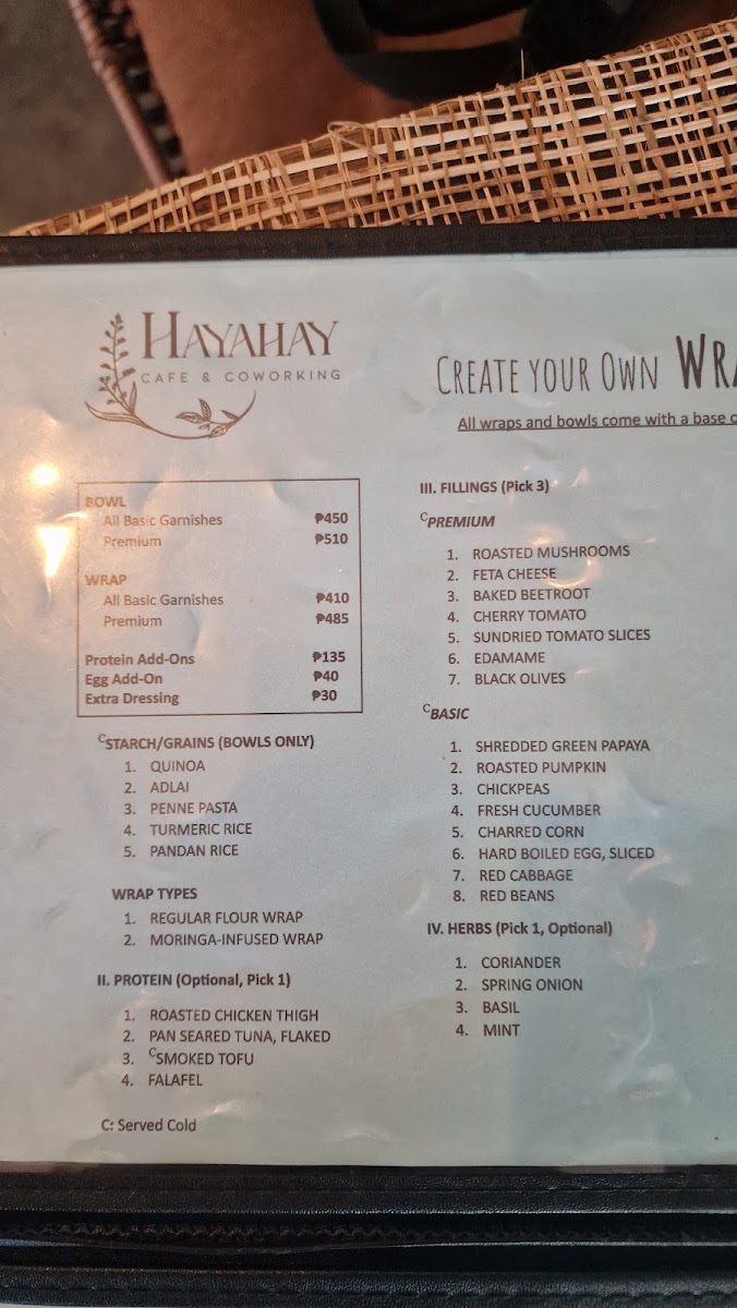 Hayahay Cafe, El Nido Photo Menu 1