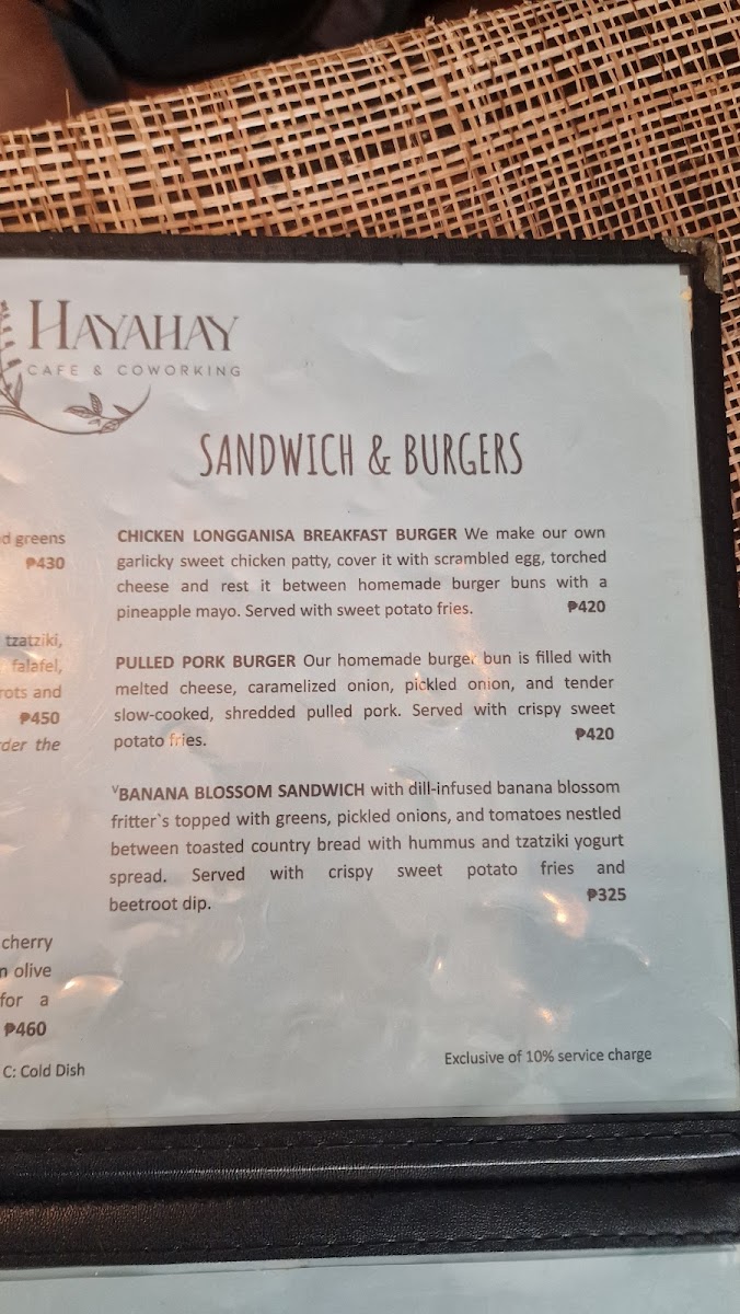 Hayahay Cafe, El Nido Photo Menu 4