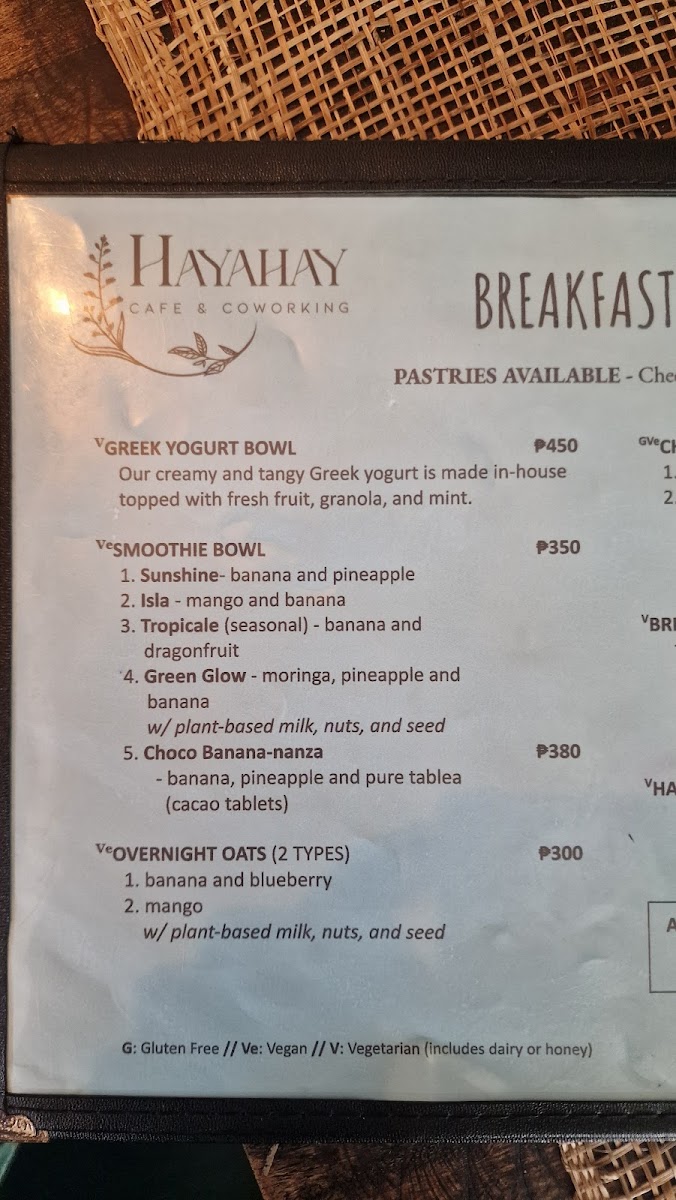 Hayahay Cafe, El Nido Photo Menu 6