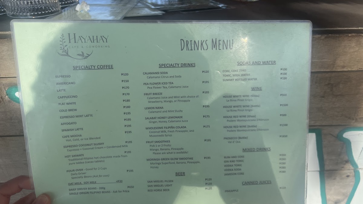 Hayahay Cafe, El Nido Photo Menu 7