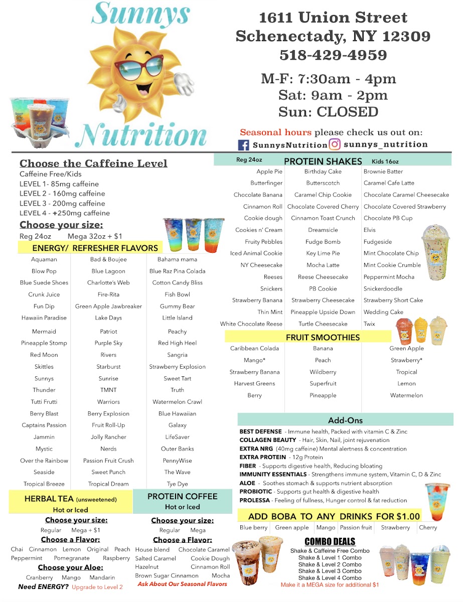 Sunnys Nutrition Photo Menu 2
