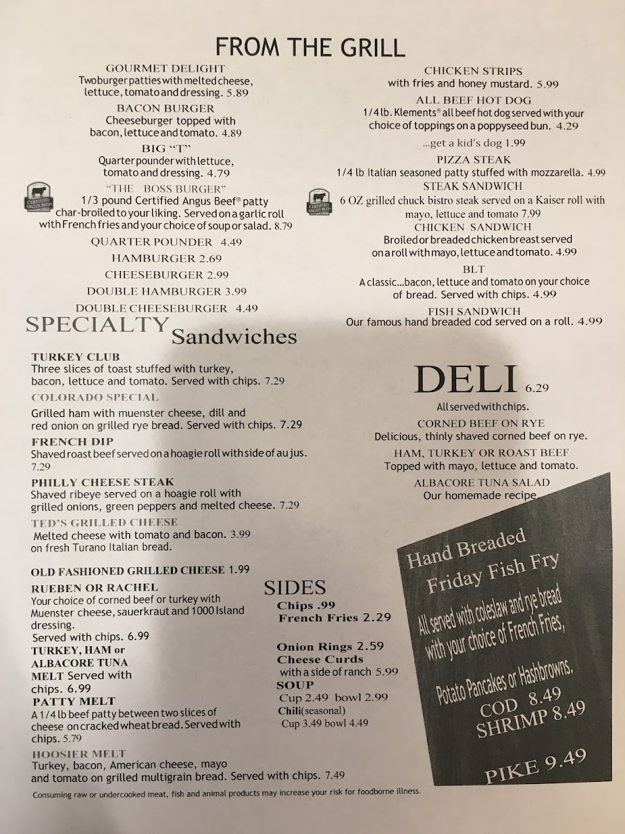 Ted's Ice Cream & Restaurant Photo Menu 4