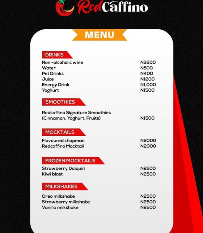 Red Caffino Restaurant Photo Menu 1