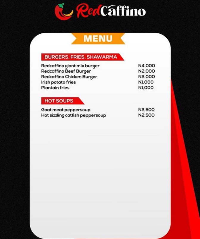 Red Caffino Restaurant Photo Menu 2