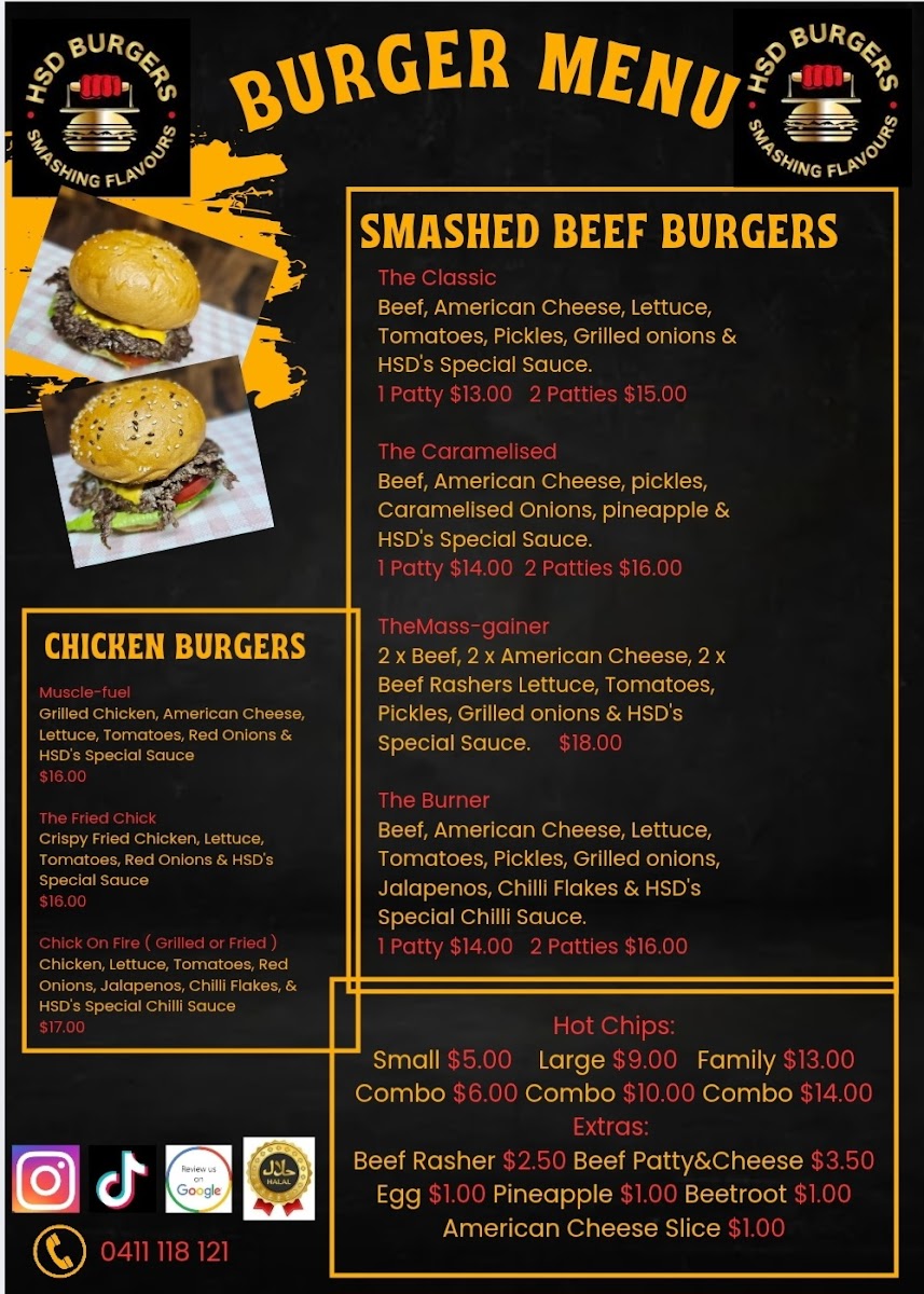 HSD Burgers Photo Menu 1