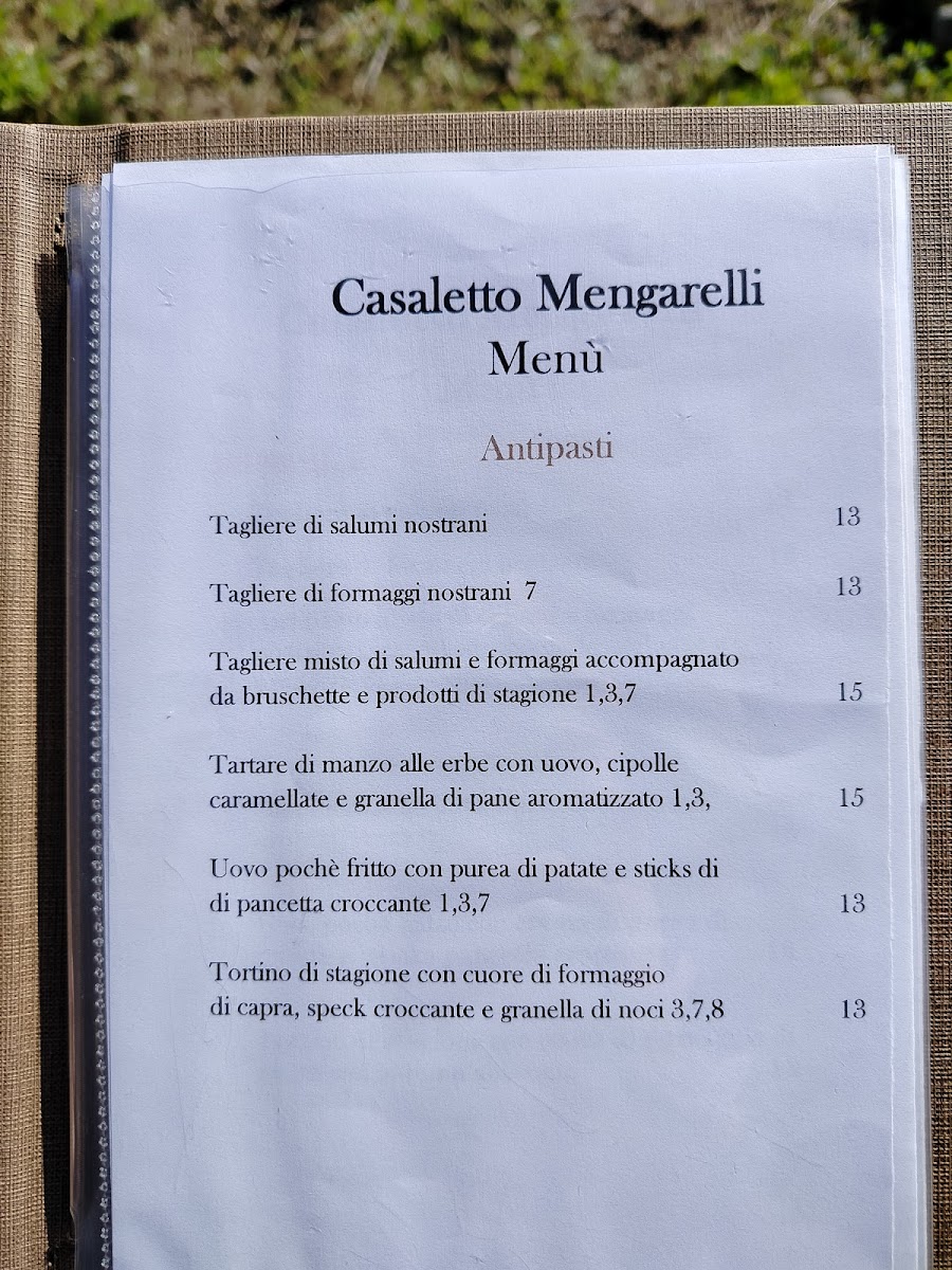 Casaletto Mengarelli Photo Menu 1