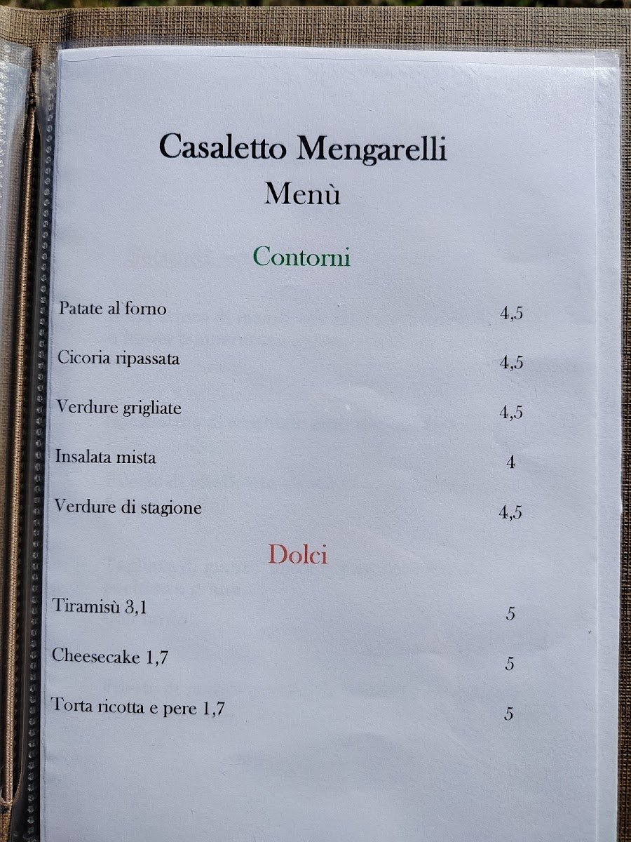 Casaletto Mengarelli Photo Menu 2
