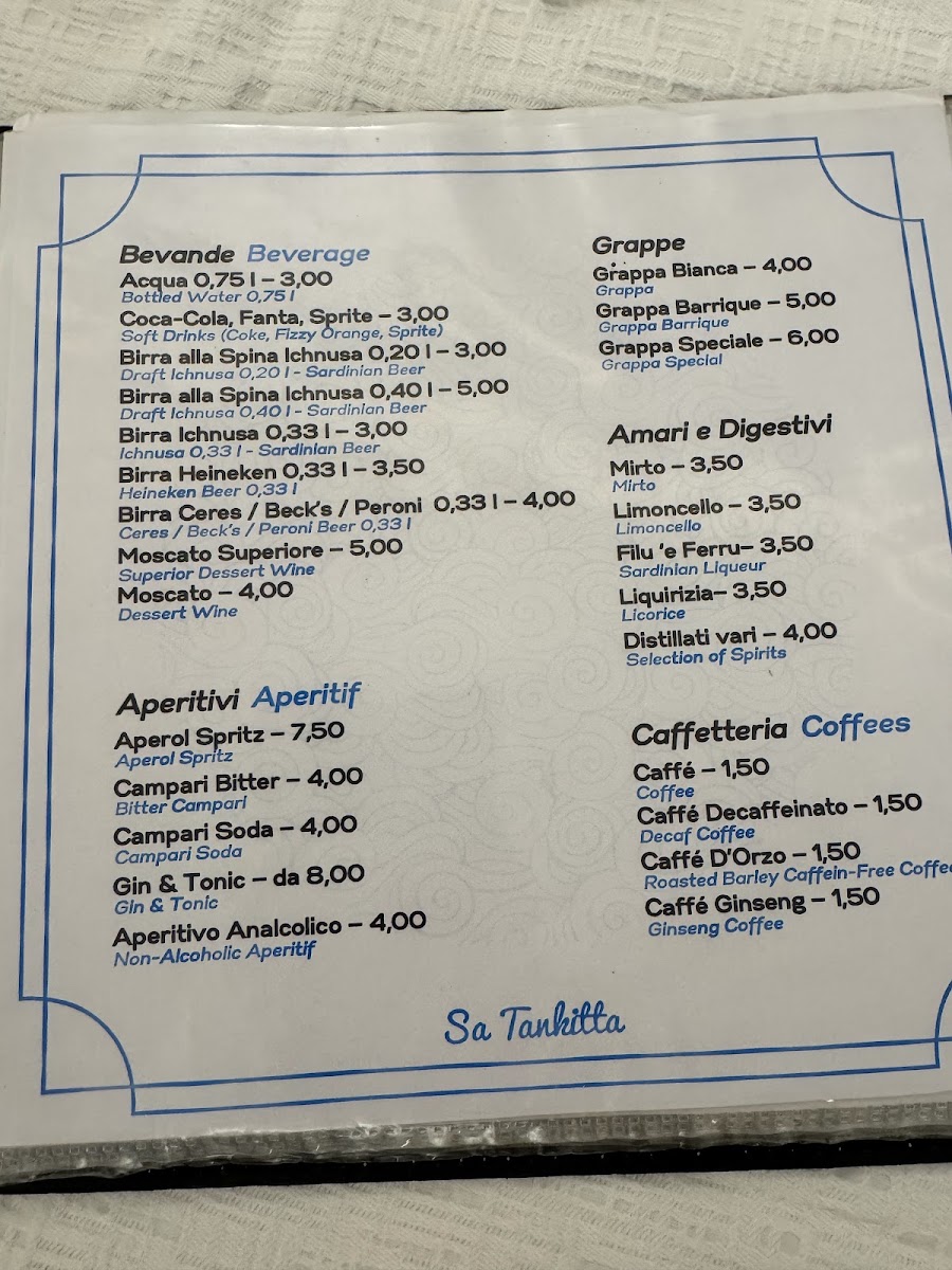Ristorante Sa Tankitta Photo Menu 4