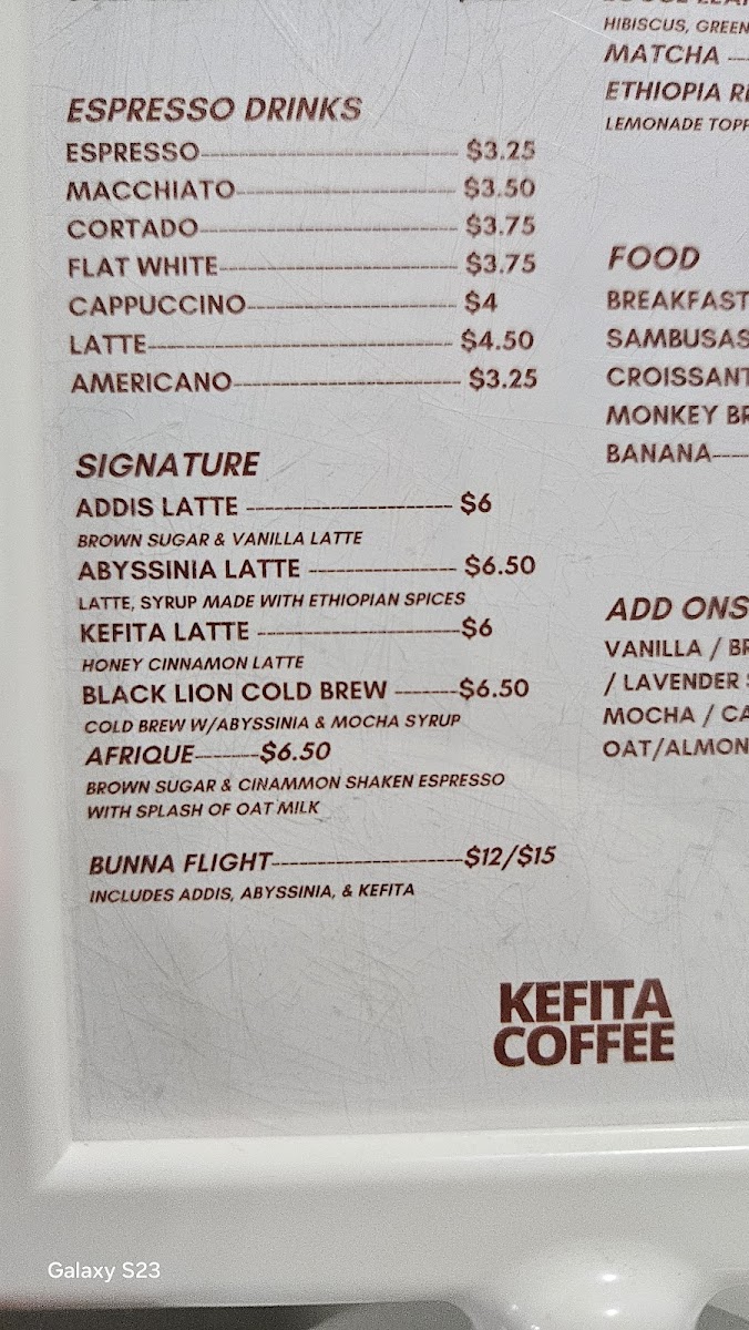 Kefita Coffee Photo Menu 8