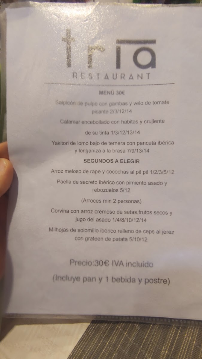 Tria Restaurant Photo Menu 7