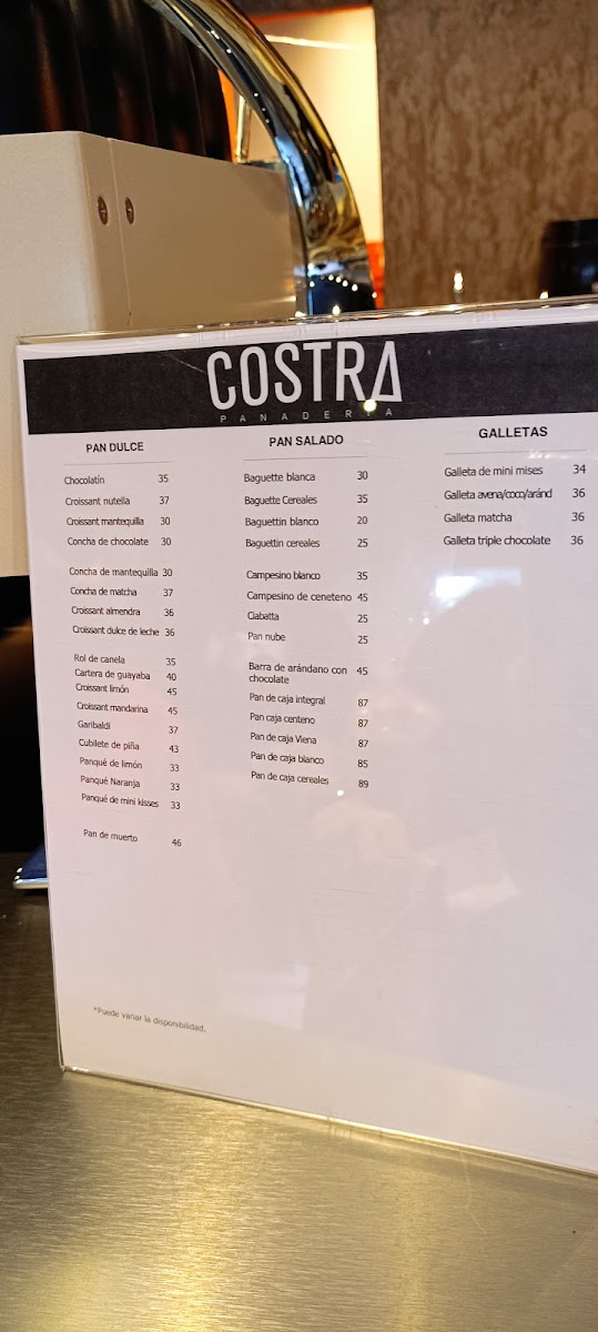 Panadería COSTRA Photo Menu 2