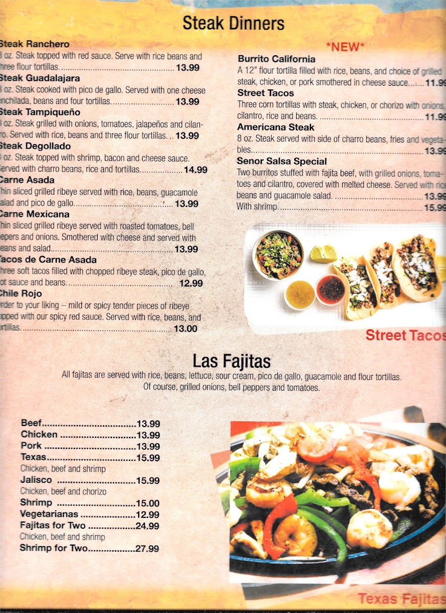 El Señor Salsa Photo Menu 2