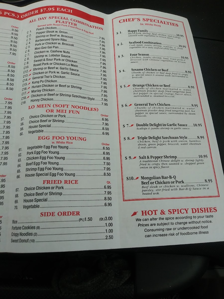 China Buffet & Grill Photo Menu 1