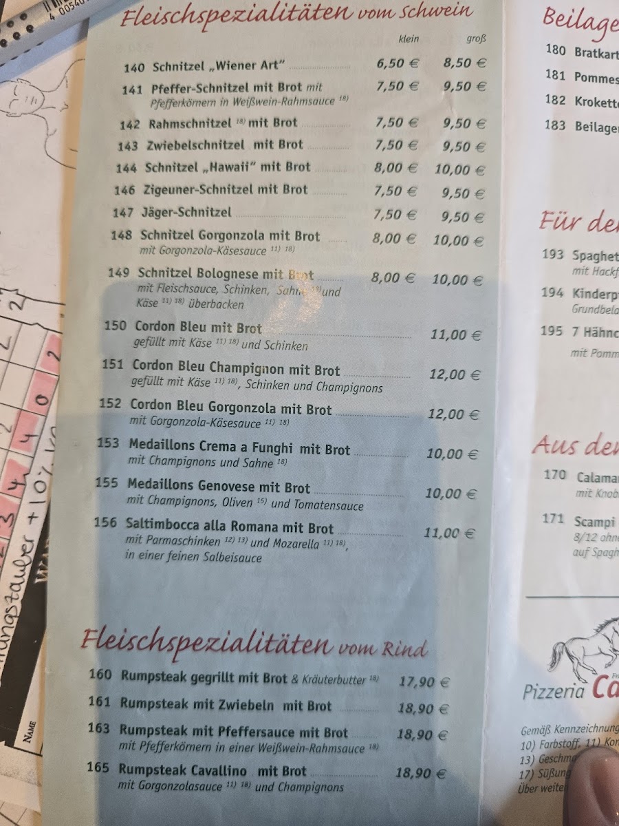 Pizzeria Cavallino (Reiterstübchen) Photo Menu 6