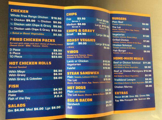 Yank takeaway Photo Menu 1