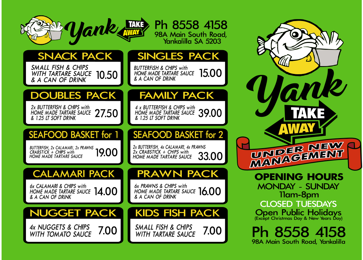 Yank takeaway Photo Menu 2