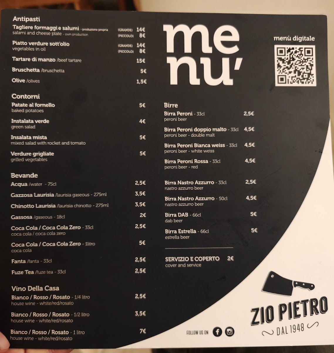 Zio Pietro Photo Menu 1