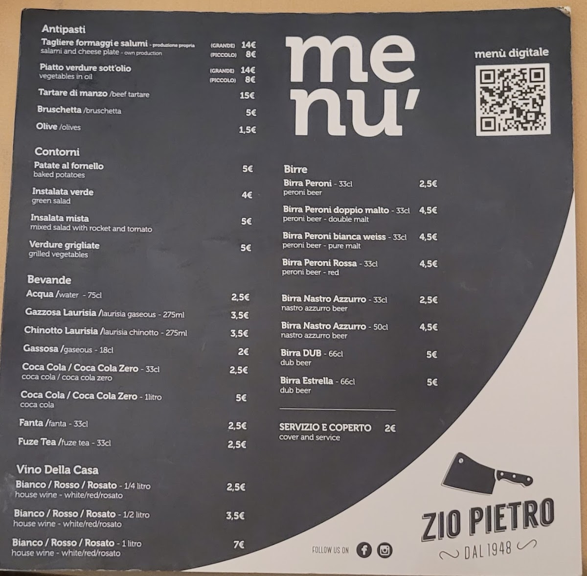 Zio Pietro Photo Menu 2