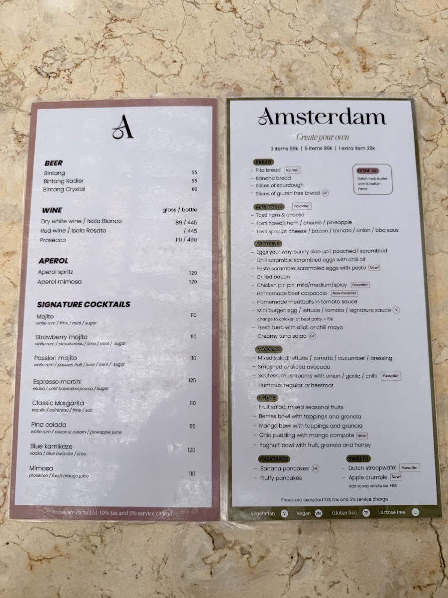 Amsterdam Restaurant Gili Trawangan Photo Menu 10