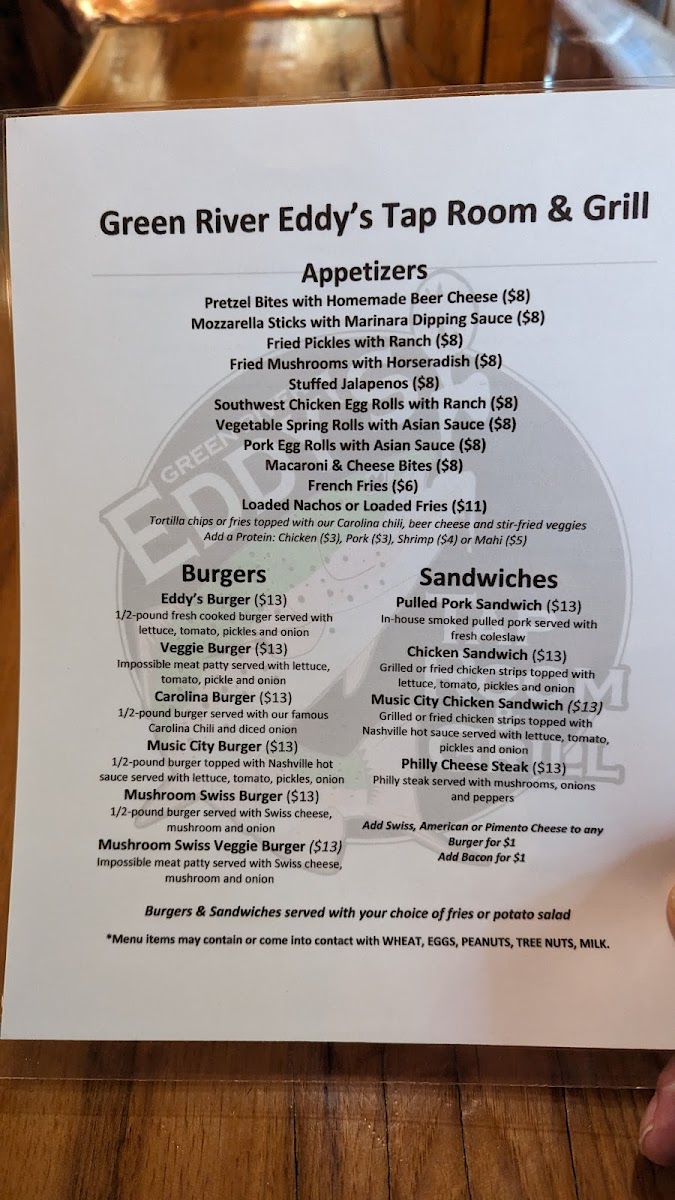 Green River Eddy's Tap Room & Grill Photo Menu 4