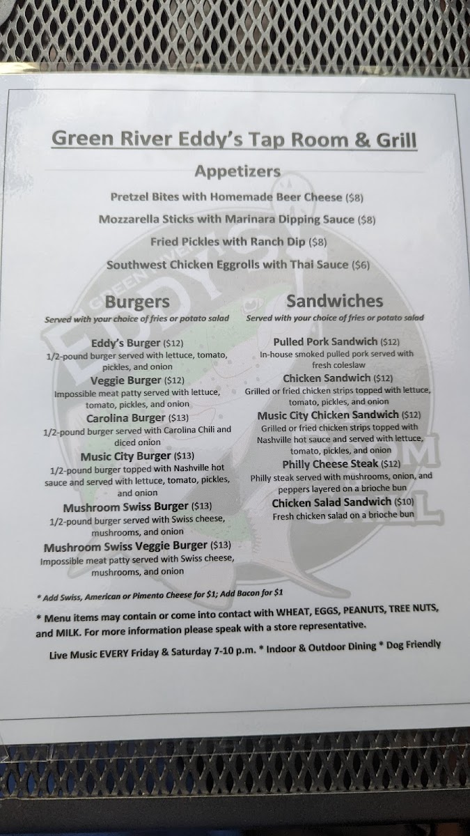 Green River Eddy's Tap Room & Grill Photo Menu 8