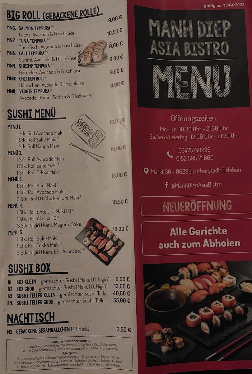 Mahn Diep Asia Bistro Photo Menu 4
