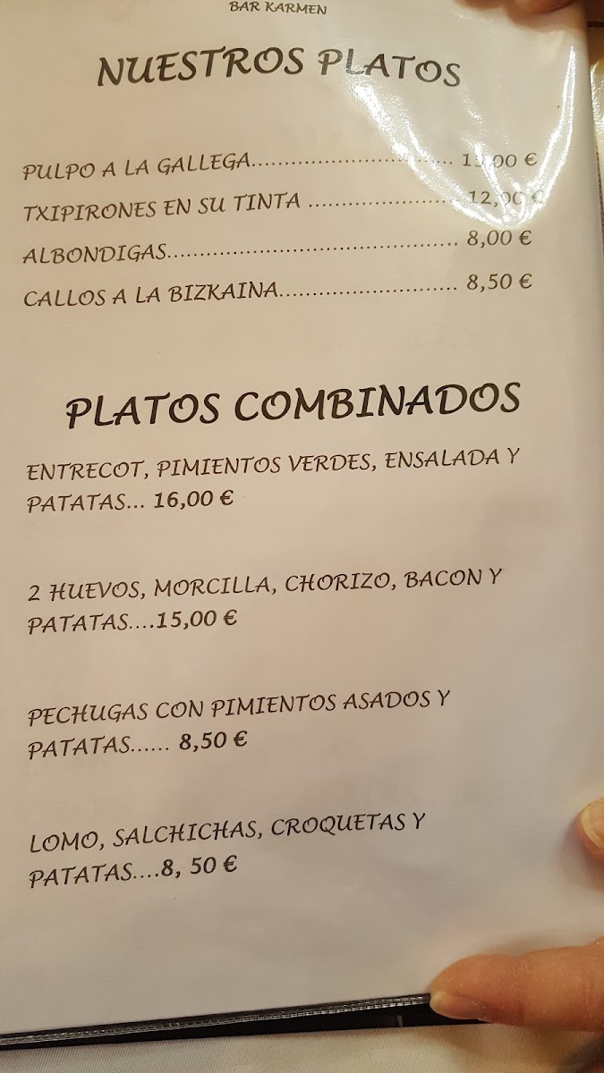 RESTAURANTE KARMEN BARRIA Photo Menu 2