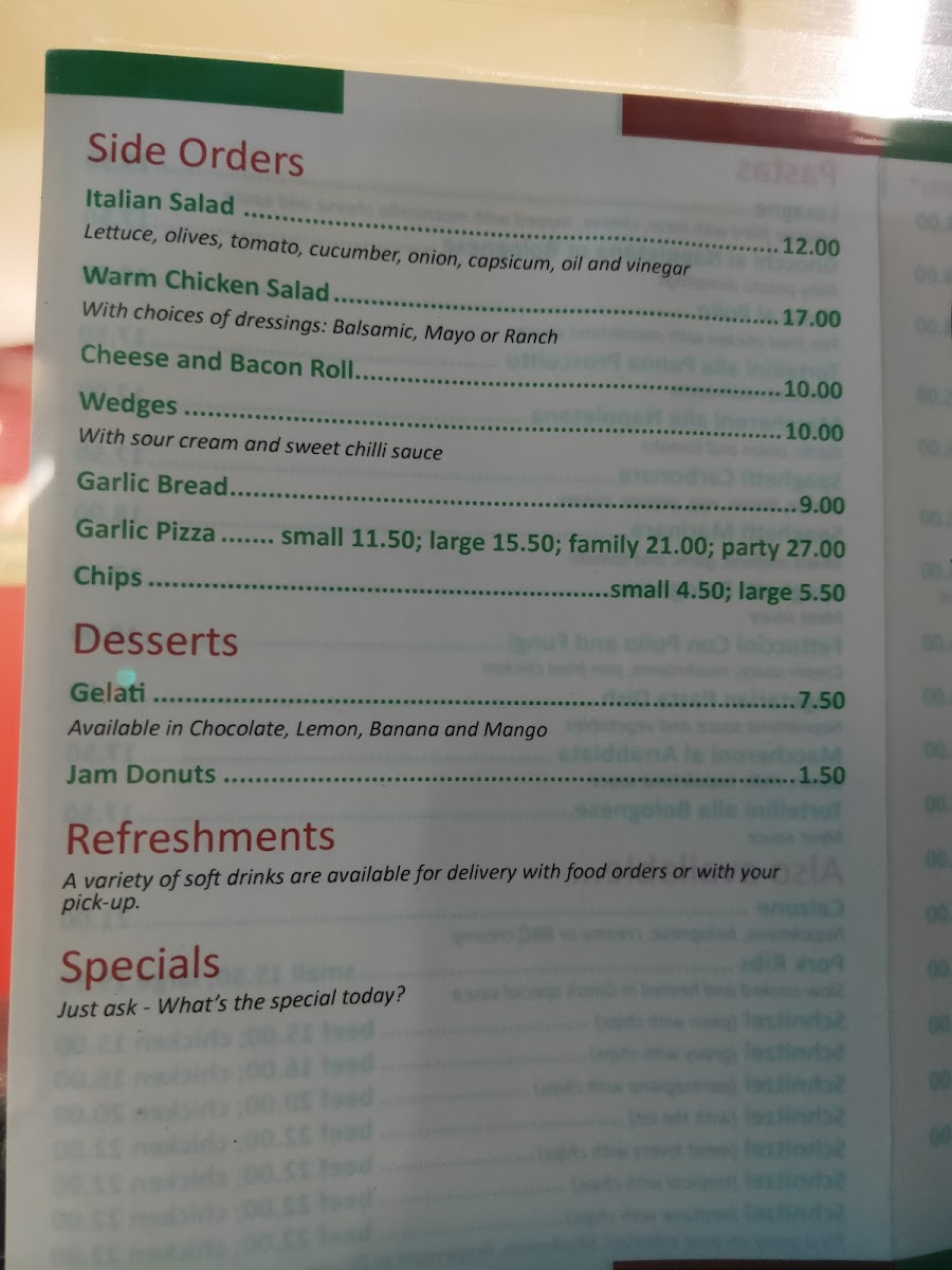 Gino's Pizza & Pasta - Millicent Photo Menu 5