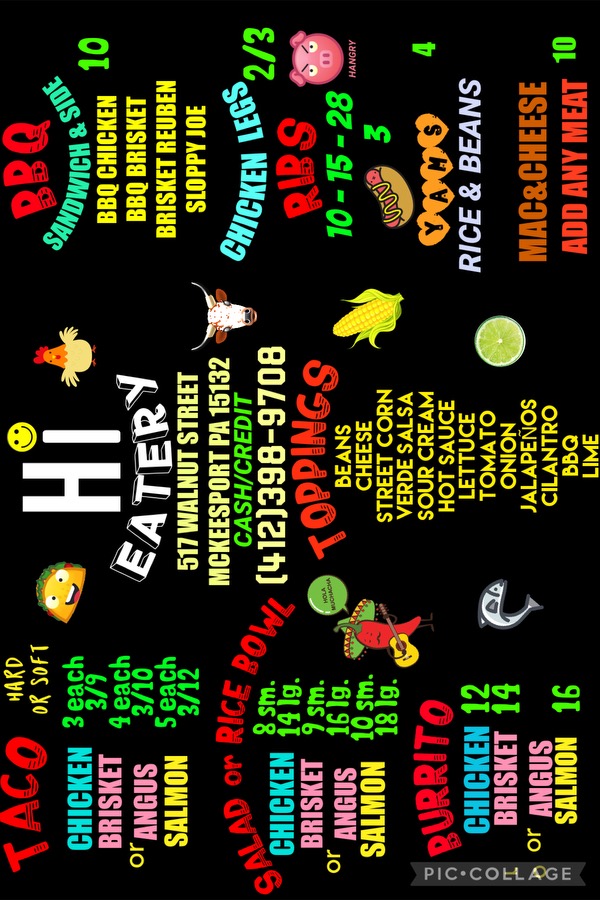 Hi Eatery Photo Menu 1
