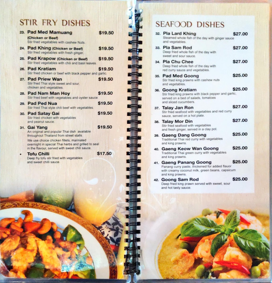 Warragul Thai Restaurant Photo Menu 2