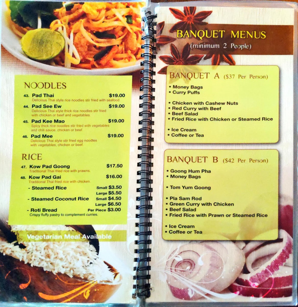 Warragul Thai Restaurant Photo Menu 5