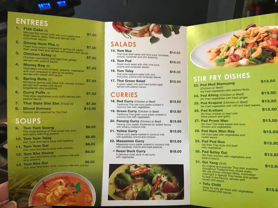 Warragul Thai Restaurant Photo Menu 9