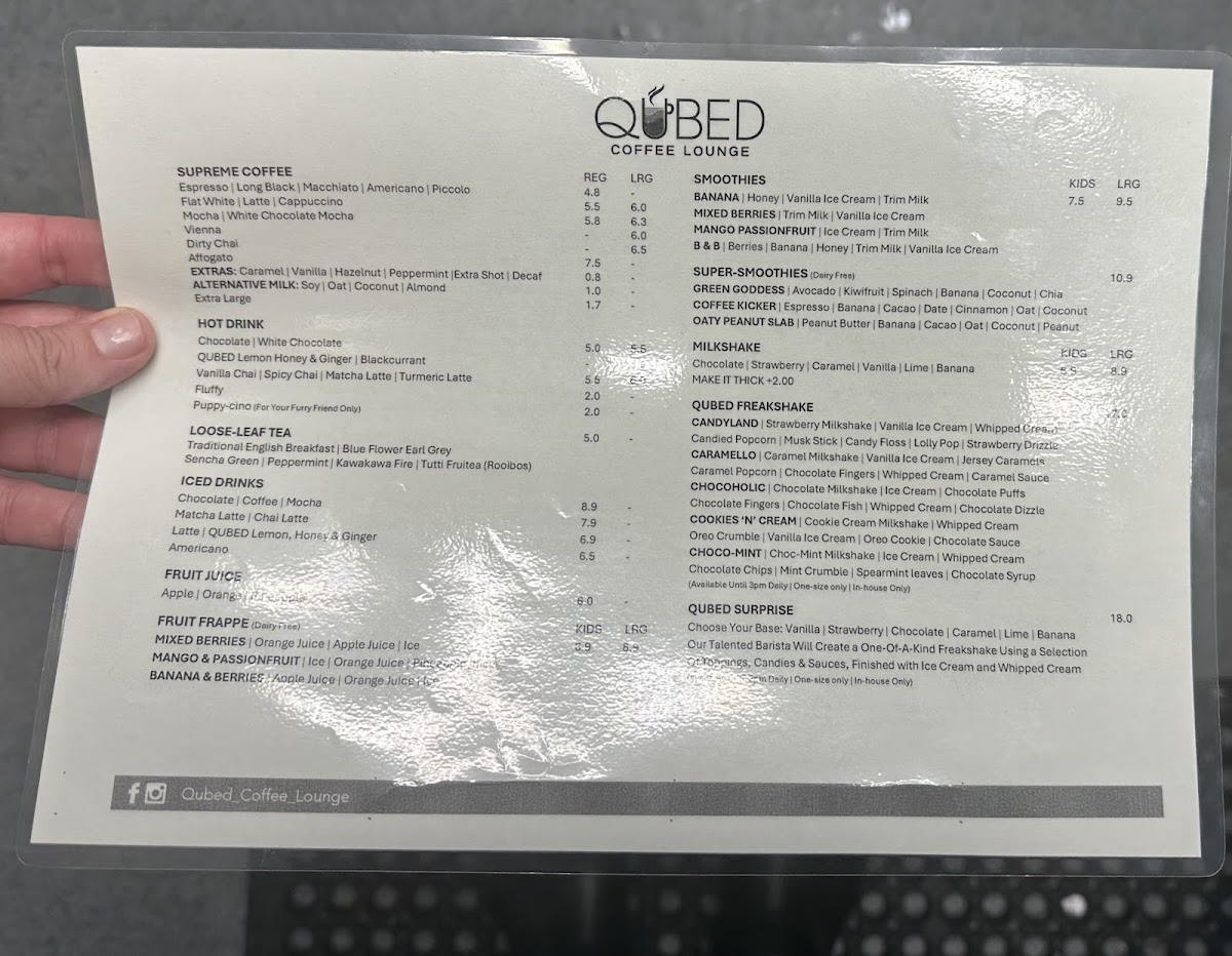 Qubed Coffee Lounge Photo Menu 10