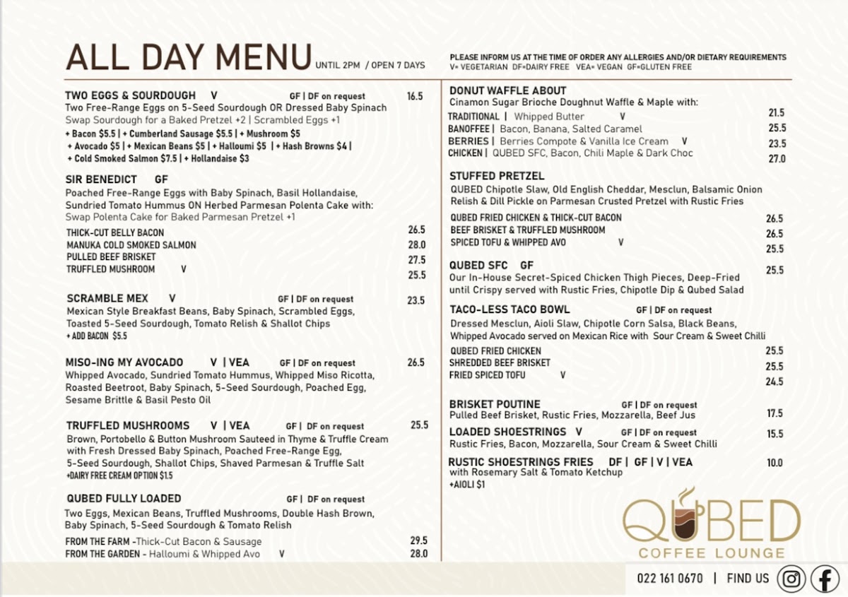 Qubed Coffee Lounge Photo Menu 2