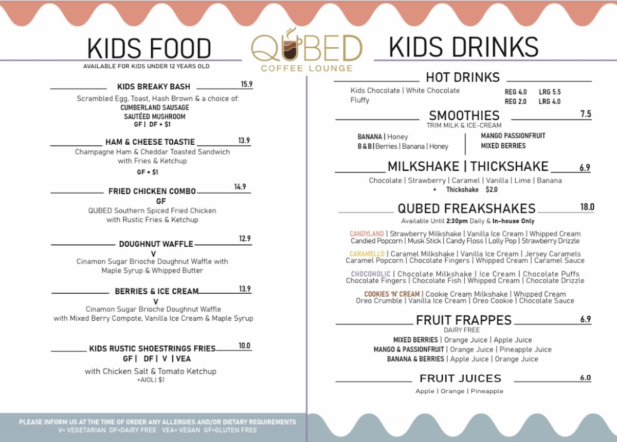 Qubed Coffee Lounge Photo Menu 3