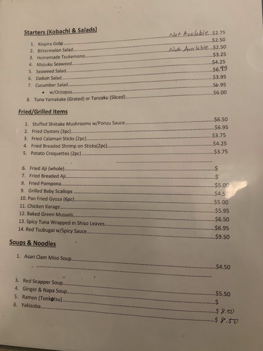 Sushi Sai Japanese Restaurant Photo Menu 3