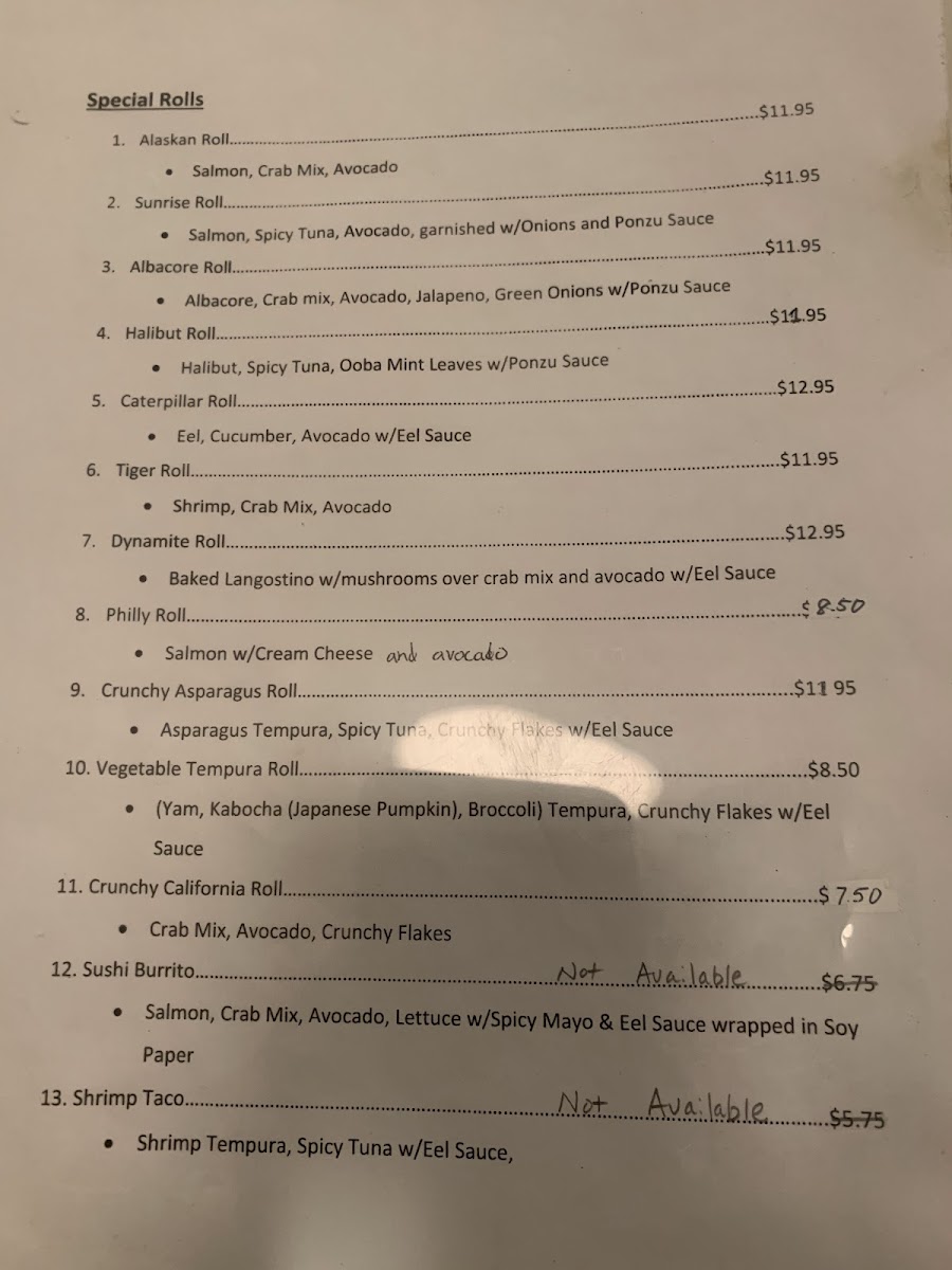 Sushi Sai Japanese Restaurant Photo Menu 5